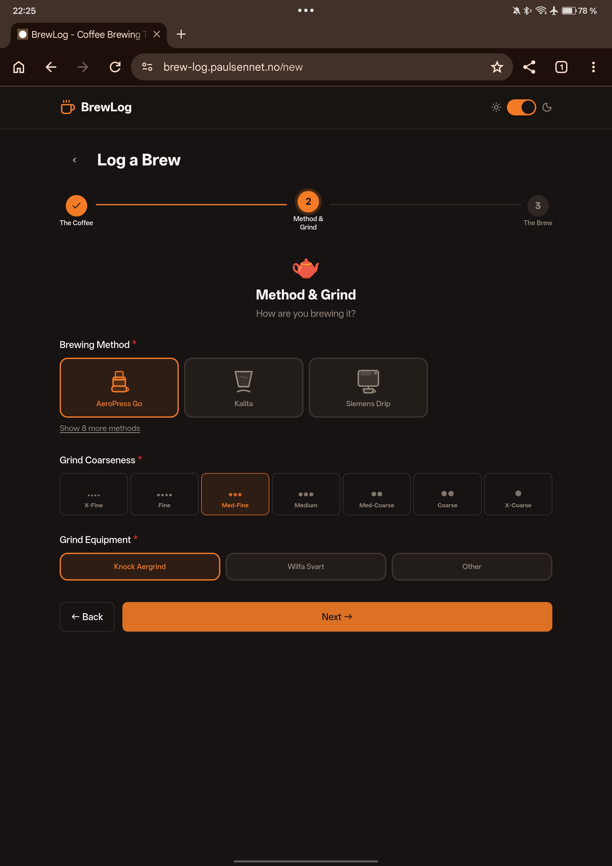 Log a brew