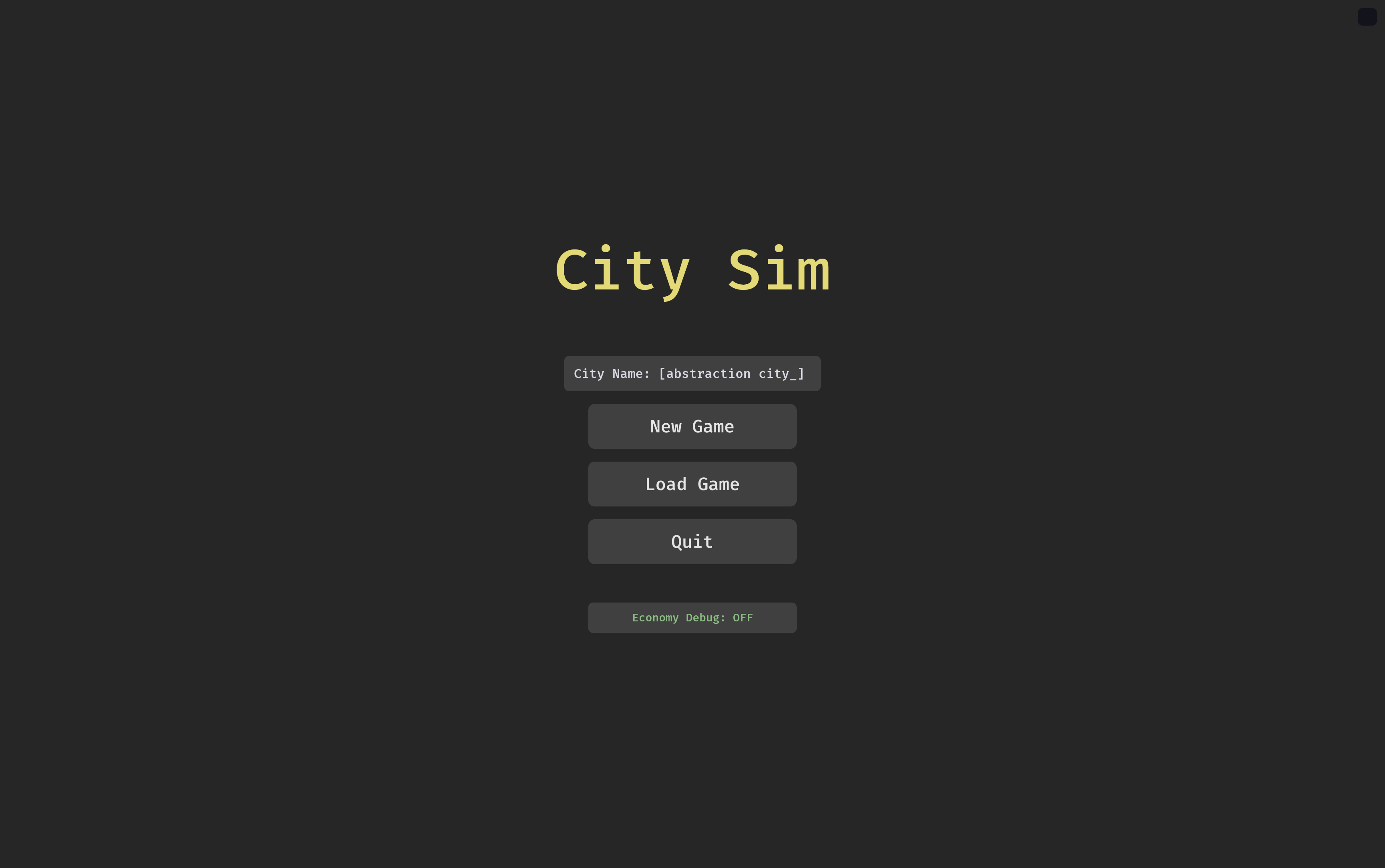 Main menu
